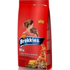 Brekkies excel Mix Beef - пълноценна храна с телешко месо за котки над 1 година 20 кг.